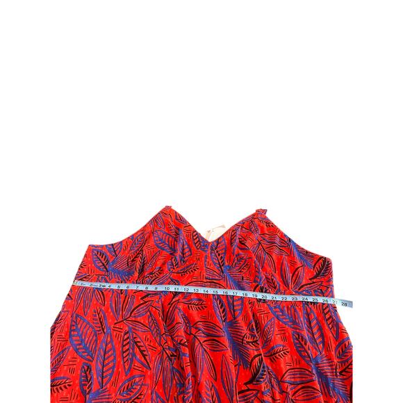 NWT Alexis Target Red Blue Plus Tie Strap Tropical Leaf Asymmetrical Dress 4X - Picture 12 of 13